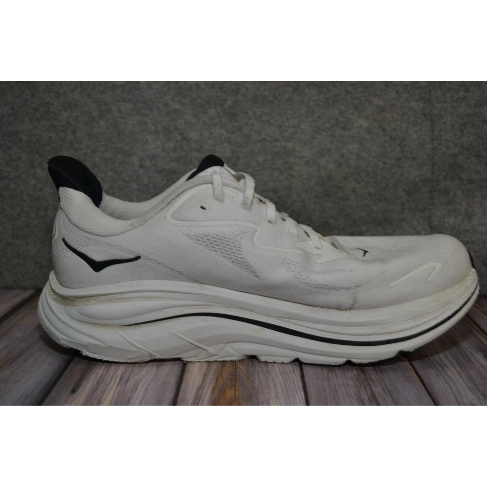 Hoka One One Clifton 10 Shoes Mens 11.5 D White Mesh Running Road GYM Sneakers - Picture 8 of 16